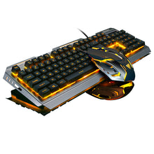 Load image into Gallery viewer, Silver X Golden LED Mouse and Keyboard Combo