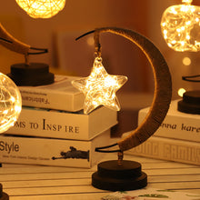 Load image into Gallery viewer, Led Moon Light Wrought Iron Ornament Light Star Shape Copper Wire Light Decorative Light USB Battery