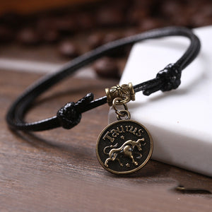 Twelve Constellation Black Rope Personality Men's And Women's Anklet Japan