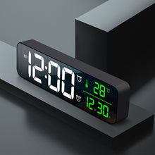 Load image into Gallery viewer, Mirror temperature display large digital electronic clock