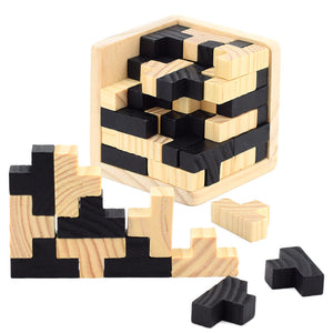 3D Kids Puzzle Interlocking Wood Cube