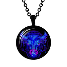 Load image into Gallery viewer, Zodiac Necklace Glass Horoscope Pendant
