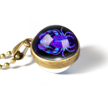 Load image into Gallery viewer, Zodiac Necklace Pendant Zodiac Glass Ball Horoscope